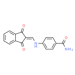 ChemSpider 2D Image | 4-{[(1,3-Dioxo-1,3-dihydro-2H-inden-2-ylidene)methyl]amino}benzamide | C17H12N2O3