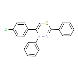 ChemSpider 2D Image | 5-(4-Chlorophenyl)-2,4-diphenyl-4H-1,3,4-thiadiazine | C21H15ClN2S