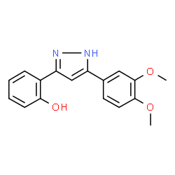 ChemSpider 2D Image | 2-[5-(3,4-Dimethoxyphenyl)-1H-pyrazol-3-yl]phenol | C17H16N2O3