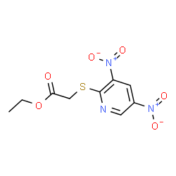 ChemSpider 2D Image | Ethyl [(3,5-dinitro-2-pyridinyl)sulfanyl]acetate | C9H9N3O6S