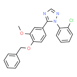ChemSpider 2D Image | 5-[4-(Benzyloxy)-3-methoxyphenyl]-1-(2-chlorophenyl)-1H-1,2,4-triazole | C22H18ClN3O2