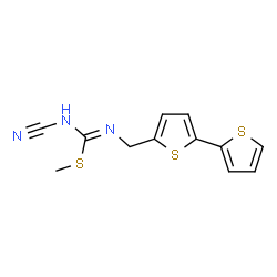 ChemSpider 2D Image | Methyl N'-(2,2'-bithiophen-5-ylmethyl)-N-cyanocarbamimidothioate | C12H11N3S3