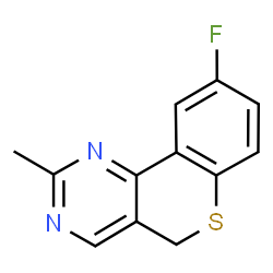 ChemSpider 2D Image | 9-Fluoro-2-methyl-5H-thiochromeno[4,3-d]pyrimidine | C12H9FN2S