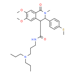 ChemSpider 2D Image | N-[3-(Dipropylamino)propyl]-6,7-dimethoxy-2-methyl-3-[4-(methylsulfanyl)phenyl]-1-oxo-1,2,3,4-tetrahydro-4-isoquinolinecarboxamide | C29H41N3O4S