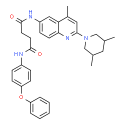 ChemSpider 2D Image | N-[2-(3,5-Dimethyl-1-piperidinyl)-4-methyl-6-quinolinyl]-N'-(4-phenoxyphenyl)succinamide | C33H36N4O3