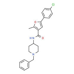 ChemSpider 2D Image | N-(1-Benzyl-4-piperidinyl)-5-(4-chlorophenyl)-2-methyl-3-furamide | C24H25ClN2O2