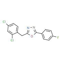 ChemSpider 2D Image | 2-(2,4-Dichlorobenzyl)-5-(4-fluorophenyl)-1,3,4-oxadiazole | C15H9Cl2FN2O