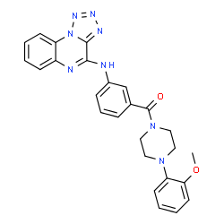 ChemSpider 2D Image | [4-(2-Methoxyphenyl)-1-piperazinyl][3-(tetrazolo[1,5-a]quinoxalin-4-ylamino)phenyl]methanone | C26H24N8O2