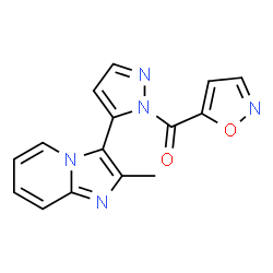 ChemSpider 2D Image | isoxazol-5-yl[5-(2-methylimidazo[1,2-a]pyridin-3-yl)-1H-pyrazol-1-yl]methanone | C15H11N5O2