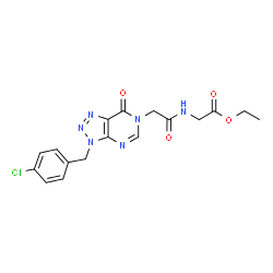 ChemSpider 2D Image | Ethyl N-{[3-(4-chlorobenzyl)-7-oxo-3,7-dihydro-6H-[1,2,3]triazolo[4,5-d]pyrimidin-6-yl]acetyl}glycinate | C17H17ClN6O4