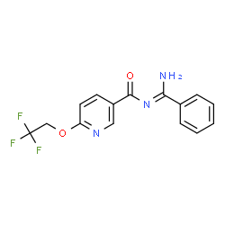 ChemSpider 2D Image | N-[(Z)-Amino(phenyl)methylene]-6-(2,2,2-trifluoroethoxy)nicotinamide | C15H12F3N3O2