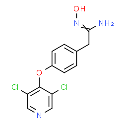 ChemSpider 2D Image | 2-{4-[(3,5-Dichloro-4-pyridinyl)oxy]phenyl}-N'-hydroxyethanimidamide | C13H11Cl2N3O2