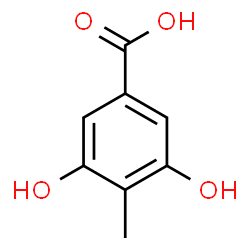 ChemSpider 2D Image | 3,5-Dihydroxy-4-methylbenzoic acid | C8H8O4