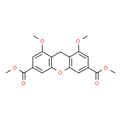 ChemSpider 2D Image | Dimethyl 1,8-dimethoxy-9H-xanthene-3,6-dicarboxylate | C19H18O7
