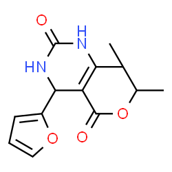 ChemSpider 2D Image | Isopropyl 4-(2-furyl)-6-methyl-2-oxo-1,2,3,4-tetrahydro-5-pyrimidinecarboxylate | C13H16N2O4