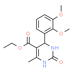 ChemSpider 2D Image | Ethyl 4-(2,3-dimethoxyphenyl)-6-methyl-2-oxo-1,2,3,4-tetrahydro-5-pyrimidinecarboxylate | C16H20N2O5