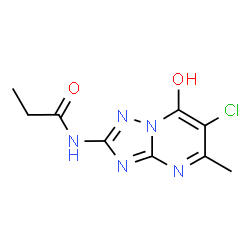 ChemSpider 2D Image | N-(6-Chloro-7-hydroxy-5-methyl[1,2,4]triazolo[1,5-a]pyrimidin-2-yl)propanamide | C9H10ClN5O2