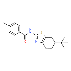 ChemSpider 2D Image | N-(6-tert-Butyl-4,5,6,7-tetrahydro-1,3-benzothiazol-2-yl)-4-methylbenzamide | C19H24N2OS