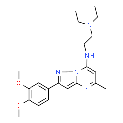 ChemSpider 2D Image | N'-[2-(3,4-Dimethoxyphenyl)-5-methylpyrazolo[1,5-a]pyrimidin-7-yl]-N,N-diethyl-1,2-ethanediamine | C21H29N5O2
