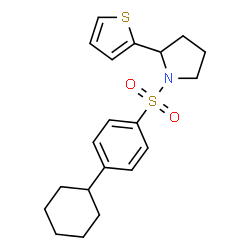 ChemSpider 2D Image | 1-[(4-Cyclohexylphenyl)sulfonyl]-2-(2-thienyl)pyrrolidine | C20H25NO2S2