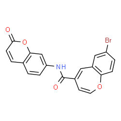 ChemSpider 2D Image | 7-Bromo-N-(2-oxo-2H-chromen-7-yl)-1-benzoxepine-4-carboxamide | C20H12BrNO4