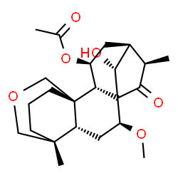 ChemSpider 2D Image | (5beta,7beta,9beta,10alpha,11beta,13alpha,14R,16beta)-14-Hydroxy-7-methoxy-15-oxo-18,20-epoxykauran-11-yl acetate | C23H34O6