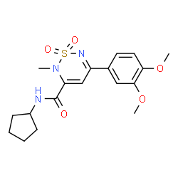 ChemSpider 2D Image | N-Cyclopentyl-5-(3,4-dimethoxyphenyl)-2-methyl-2H-1,2,6-thiadiazine-3-carboxamide 1,1-dioxide | C18H23N3O5S