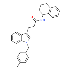 ChemSpider 2D Image | 3-[1-(4-Methylbenzyl)-1H-indol-3-yl]-N-(1,2,3,4-tetrahydro-1-naphthalenyl)propanamide | C29H30N2O