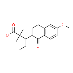 ChemSpider 2D Image | 3-(6-Methoxy-1-oxo-1,2,3,4-tetrahydro-2-naphthalenyl)-2,2-dimethylpentanoic acid | C18H24O4