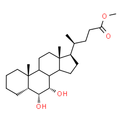 ChemSpider 2D Image | Methyl (5beta,6alpha,7alpha,8xi,9xi,14xi,20S)-6,7-dihydroxycholan-24-oate | C25H42O4