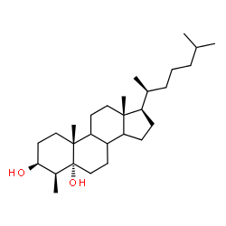 ChemSpider 2D Image | (3beta,4beta,5alpha,8xi,9xi,14xi,20S)-4-Methylcholestane-3,5-diol | C28H50O2