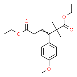 ChemSpider 2D Image | Diethyl 3-(4-methoxyphenyl)-2,2-dimethyl-3-hexenedioate | C19H26O5