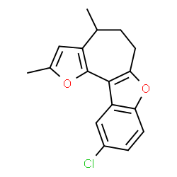 ChemSpider 2D Image | 10-Chloro-2,4-dimethyl-5,6-dihydro-4H-furo[2',3':3,4]cyclohepta[1,2-b][1]benzofuran | C17H15ClO2