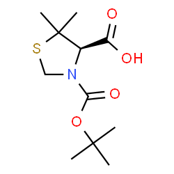ChemSpider 2D Image | (4R)-3-[(tert-butoxy)carbonyl]-5,5-dimethyl-1,3-thiazolidine-4-carboxylic acid | C11H19NO4S