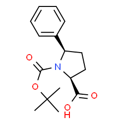 ChemSpider 2D Image | Boc-(2S,5R)-5-phenyl-pyrrolidine-2-carboxylic acid | C16H21NO4