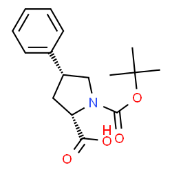 ChemSpider 2D Image | (2S,4R)-Boc-4-phenyl-pyrrolidine-2-carboxylic acid | C16H21NO4