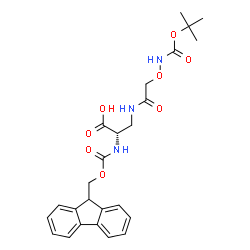 ChemSpider 2D Image | N-[(9H-Fluoren-9-ylmethoxy)carbonyl]-3-({[({[(2-methyl-2-propanyl)oxy]carbonyl}amino)oxy]acetyl}amino)-L-alanine | C25H29N3O8