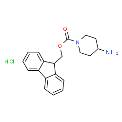 ChemSpider 2D Image | 4-Amino-1-N-Fmoc-piperidine HCl | C20H23ClN2O2