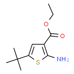 ChemSpider 2D Image | Ethyl 2-amino-5-(2-methyl-2-propanyl)-3-thiophenecarboxylate | C11H17NO2S