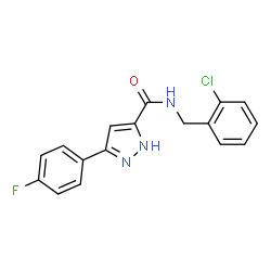 ChemSpider 2D Image | N-(2-Chlorobenzyl)-3-(4-fluorophenyl)-1H-pyrazole-5-carboxamide | C17H13ClFN3O