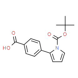 ChemSpider 2D Image | 4-(2'-N-Boc-pyrrole)benzoic acid | C16H17NO4