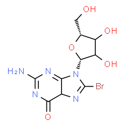 ChemSpider 2D Image | 2-Amino-8-bromo-9-(beta-D-glycero-pentofuranosyl)-5,9-dihydro-6H-purin-6-one | C10H12BrN5O5