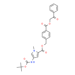ChemSpider 2D Image | 4-[(2-Oxo-2-phenylethoxy)carbonyl]benzyl 4-[(tert-butoxycarbonyl)amino]-1-methyl-1H-pyrrole-2-carboxylate | C27H28N2O7