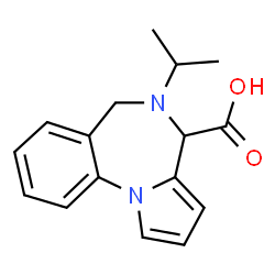 ChemSpider 2D Image | 5-Isopropyl-5,6-dihydro-4H-pyrrolo[1,2-a][1,4]benzodiazepine-4-carboxylic acid | C16H18N2O2