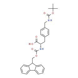 ChemSpider 2D Image | N-[(9H-Fluoren-9-ylmethoxy)carbonyl]-4-[({[(2-methyl-2-propanyl)oxy]carbonyl}amino)methyl]-L-phenylalanine | C30H32N2O6