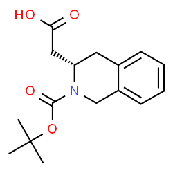 ChemSpider 2D Image | [(3S)-2-(tert-butoxycarbonyl)-1,2,3,4-tetrahydro-3-isoquinolinyl]acetic acid | C16H21NO4
