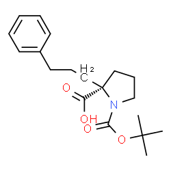 ChemSpider 2D Image | 1-{[(2-Methyl-2-propanyl)oxy]carbonyl}-2-(3-phenylpropyl)-L-proline | C19H27NO4