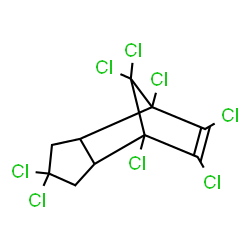 ChemSpider 2D Image | 1,4,4,7,8,9,10,10-Octachlorotricyclo[5.2.1.0~2,6~]dec-8-ene | C10H6Cl8