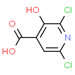 ChemSpider 2D Image | 2,6-Dichloro-3-hydroxyisonicotinic acid | C6H3Cl2NO3