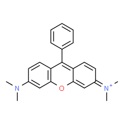 ChemSpider 2D Image | 6-(Dimethylamino)-N,N-dimethyl-9-phenyl-3H-xanthen-3-iminium | C23H23N2O